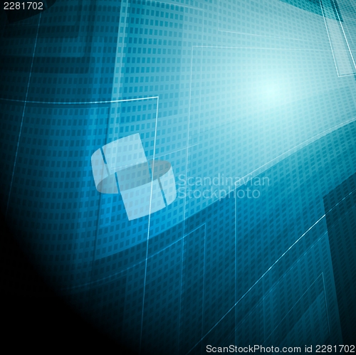 Image of Dark blue technical background