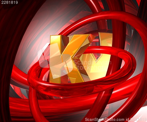 Image of letter k in abstract space