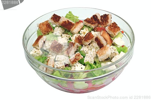 Image of fresh salad on bowl