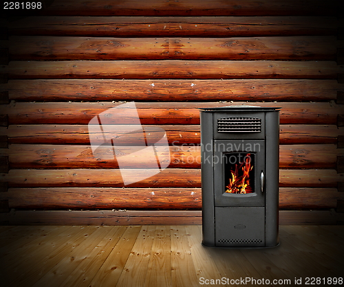 Image of wooden cabin interior background