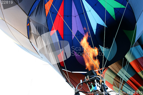 Image of hot air balloon - firing the burner