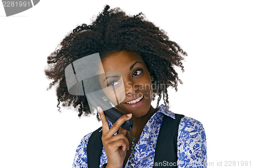 Image of African american woman on the phone