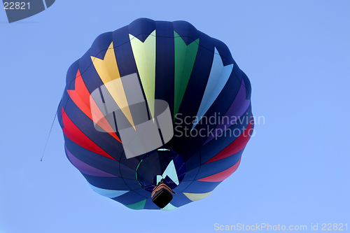 Image of hot air balloon in rainbow colors