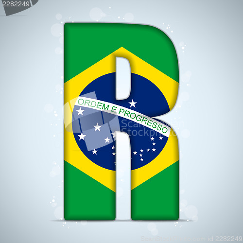 Image of Brazil Flag Brazilian Alphabet Letters Words