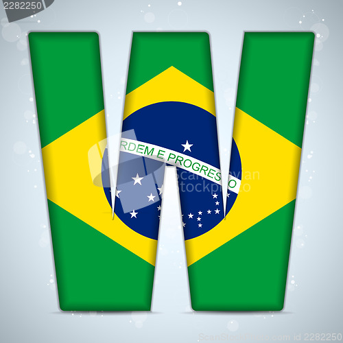 Image of Brazil Flag Brazilian Alphabet Letters Words