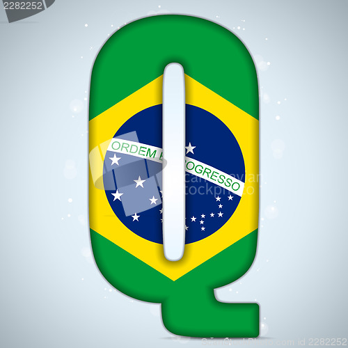 Image of Brazil Flag Brazilian Alphabet Letters Words