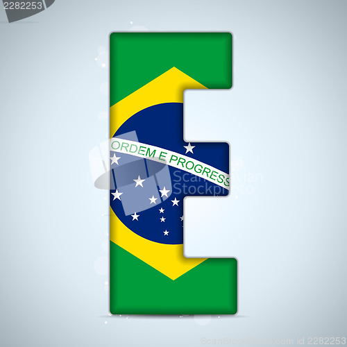 Image of Brazil Flag Brazilian Alphabet Letters Words