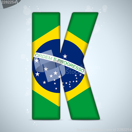 Image of Brazil Flag Brazilian Alphabet Letters Words