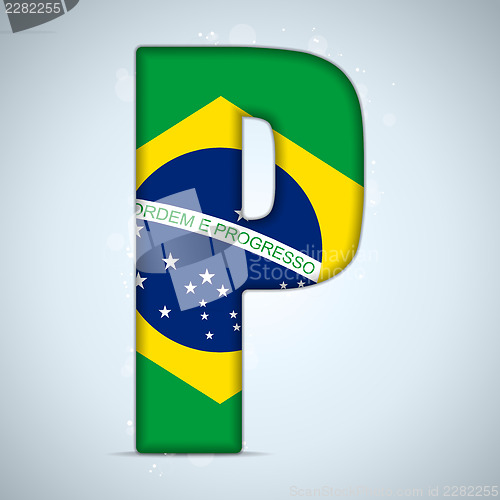 Image of Brazil Flag Brazilian Alphabet Letters Words