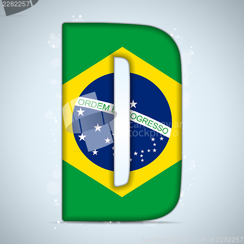 Image of Brazil Flag Brazilian Alphabet Letters Words