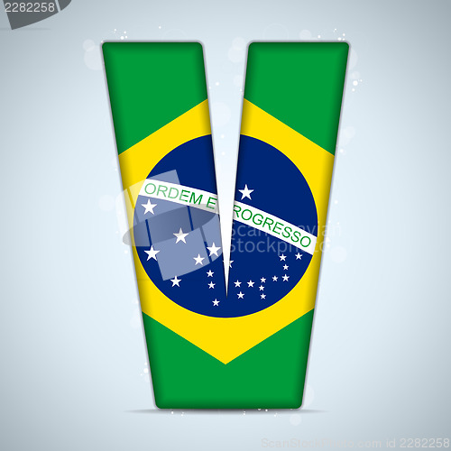 Image of Brazil Flag Brazilian Alphabet Letters Words