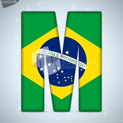 Image of Brazil Flag Brazilian Alphabet Letters Words