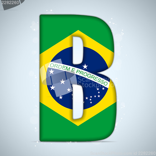 Image of Brazil Flag Brazilian Alphabet Letters Words