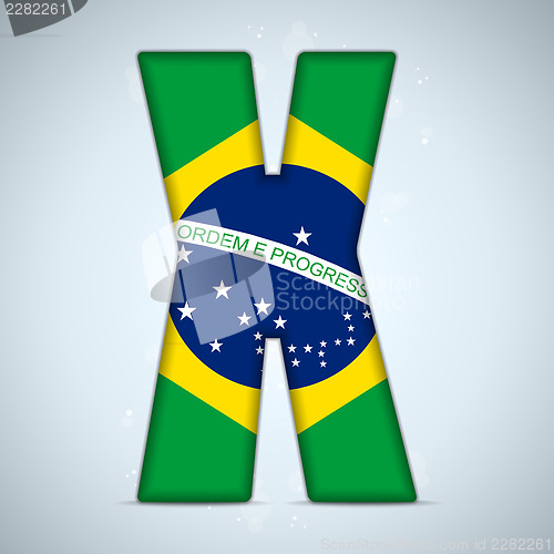 Image of Brazil Flag Brazilian Alphabet Letters Words