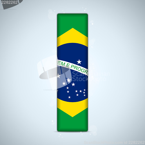 Image of Brazil Flag Brazilian Alphabet Letters Words