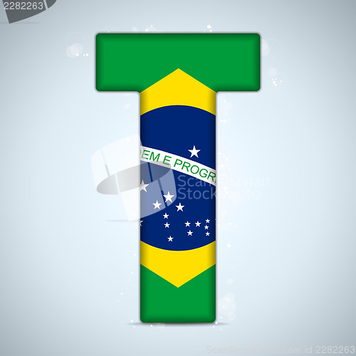 Image of Brazil Flag Brazilian Alphabet Letters Words