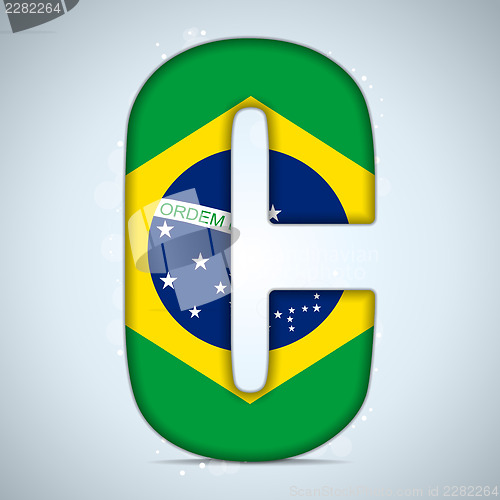 Image of Brazil Flag Brazilian Alphabet Letters Words