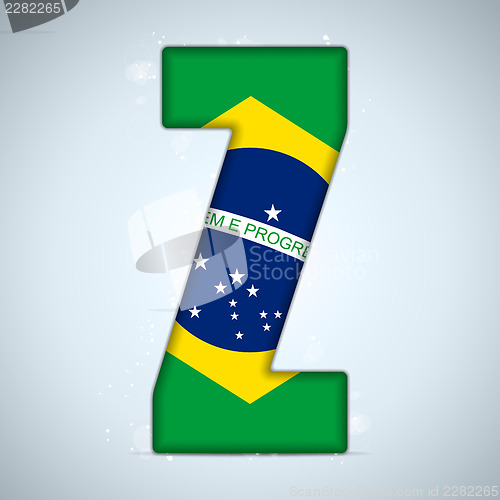 Image of Brazil Flag Brazilian Alphabet Letters Words