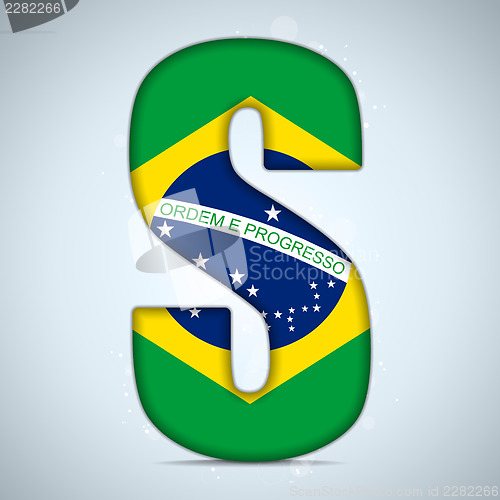 Image of Brazil Flag Brazilian Alphabet Letters Words