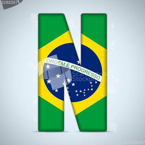 Image of Brazil Flag Brazilian Alphabet Letters Words