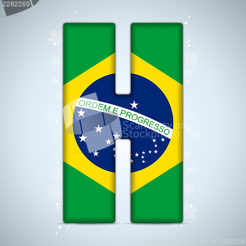 Image of Brazil Flag Brazilian Alphabet Letters Words