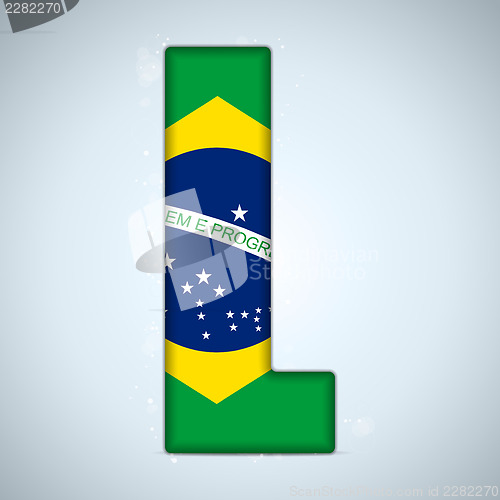 Image of Brazil Flag Brazilian Alphabet Letters Words