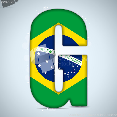 Image of Brazil Flag Brazilian Alphabet Letters Words