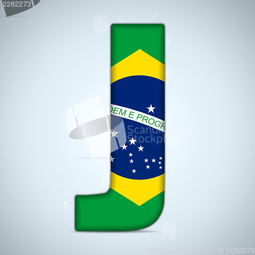 Image of Brazil Flag Brazilian Alphabet Letters Words