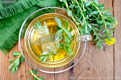 Image of Herbal tea with Rhodiola rosea on the board