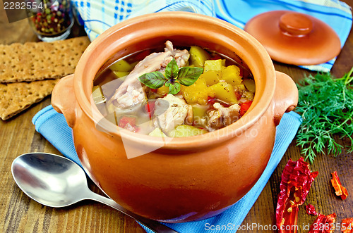 Image of Roast chicken in a clay pot