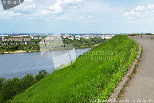 Image of View of the city from a high bank of the river
