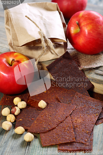 Image of Fruit paste and nuts. 