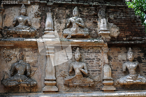 Image of Ancient wat ruins in Chiang Mai,Thailand