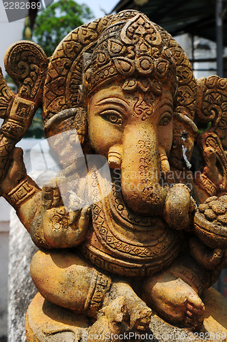 Image of Ancient  sculpture of Indian god Lord Ganesh, god of luck and prosperity