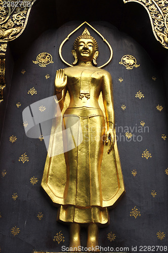 Image of Ancient golden Buddha statue