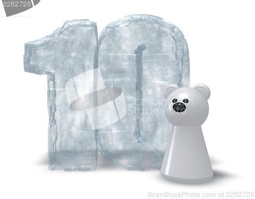 Image of frozen ten and polar bear