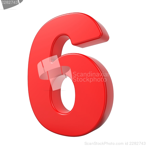 Image of Red 3D Number.