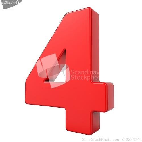 Image of Red 3D Number.