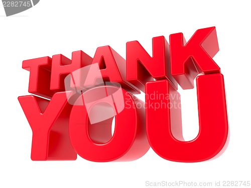 Image of Thank You - Red 3D Text.