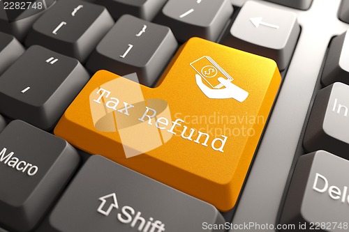 Image of Keyboard with Tax Refund Button.