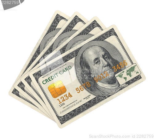 Image of Credit Card designed in Dollar Banknote.