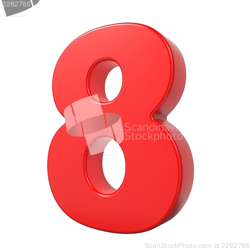 Image of Red 3D Number.