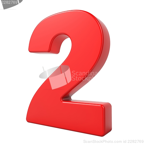 Image of Red 3D Number.