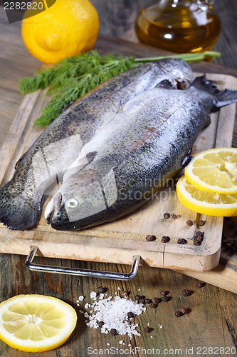 Image of Trout on a cutting board.