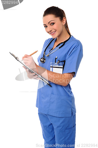 Image of Medical professional writing case history