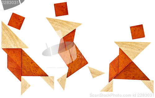 Image of tangram dancer or martial fighter
