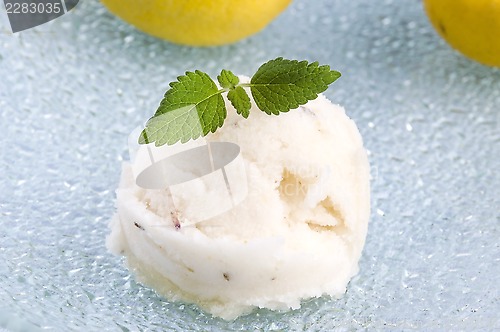 Image of lemon sorbet with lavender