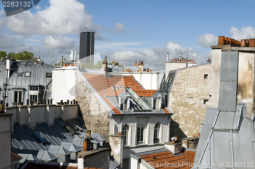 Image of rooftops of Paris France Europe tallest office building Montparn