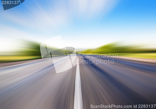 Image of motion blur on road 