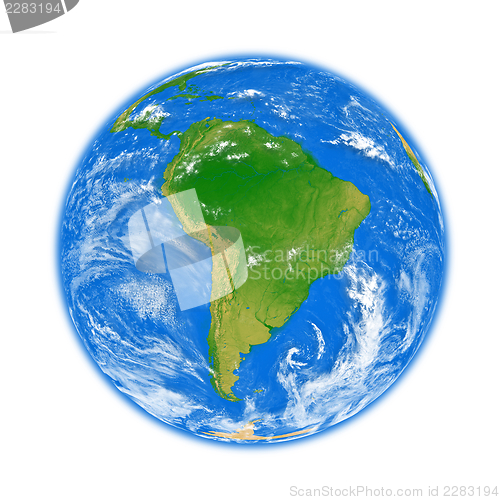 Image of South America on Earth
